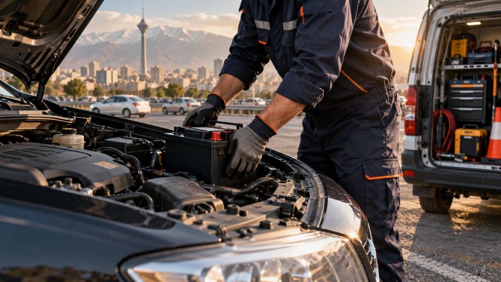 تصویرسازی امداد باتری سیار تهران در سراسر تهران